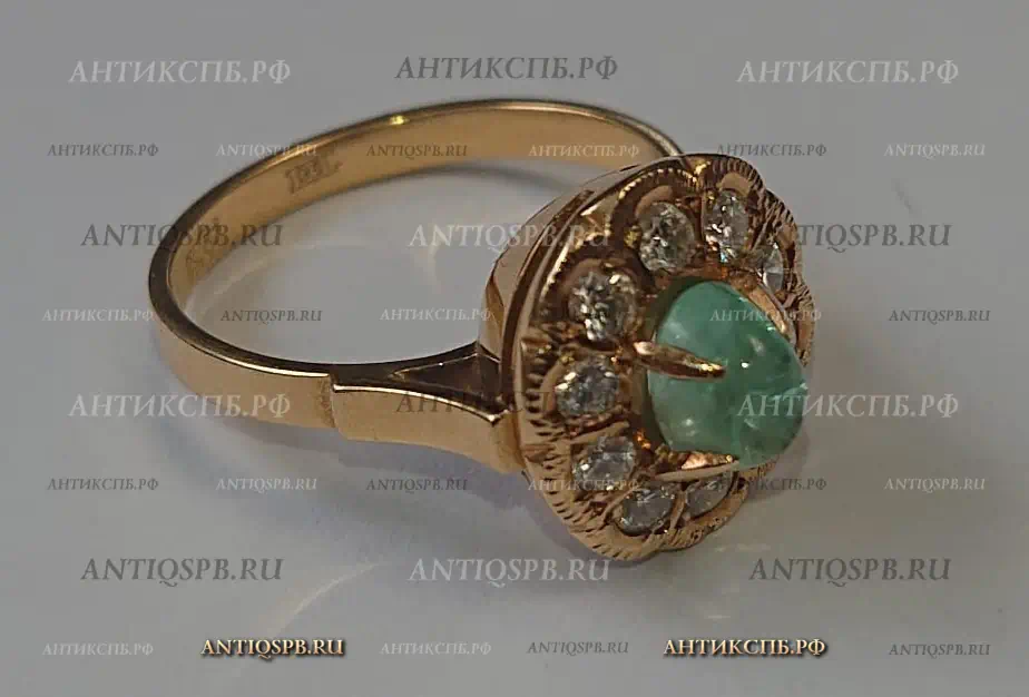 Кольцо золотое с бриллиантами. Вт. пол. ХХ века. №33851