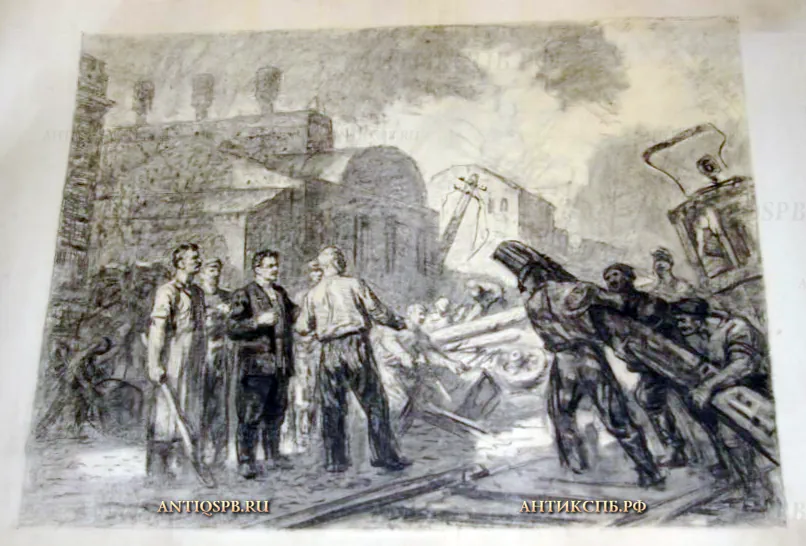 Рисунок "Калинин на заводе". Художник: Бантиков Андрей Сергеевич. №1000