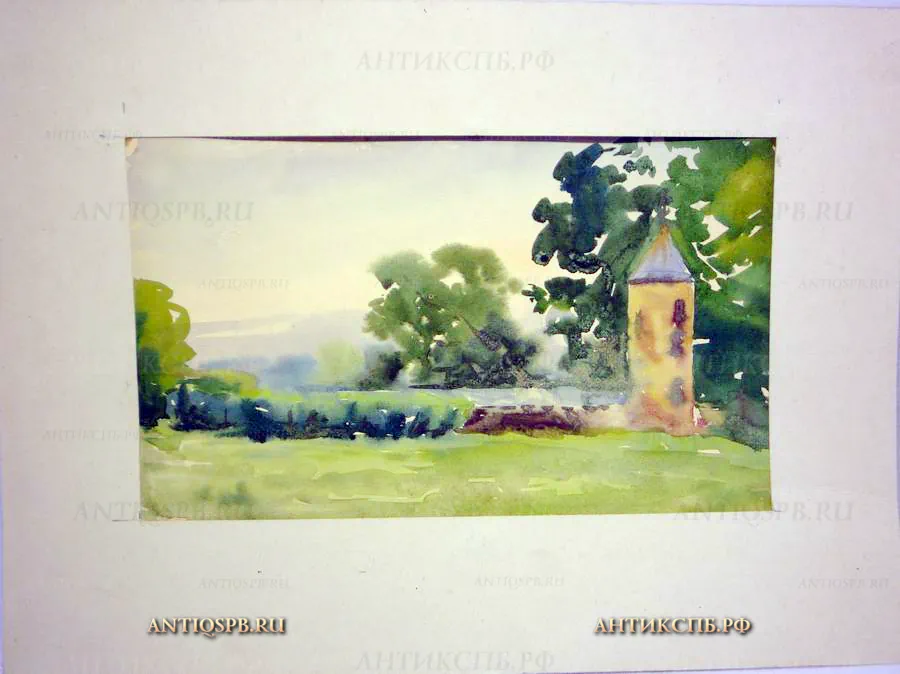Рисунок "Заброшенное здание". Художник: Майков Е.И. Вт. пол. ХХ века. СССР. №1084 