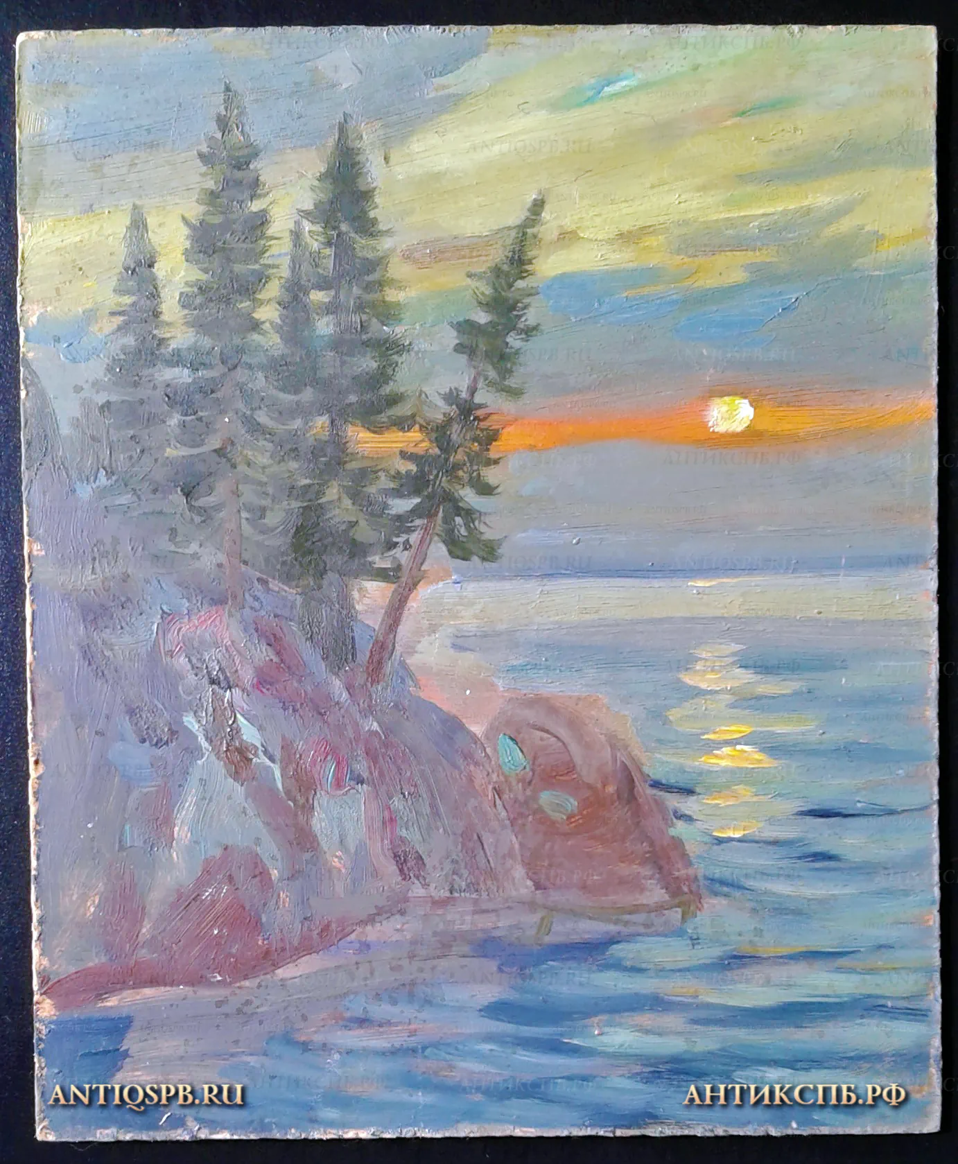 Картина "Ночной пейзаж". Вт. пол. ХХ века. №10921 