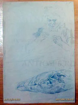 Рисунок "Женский портрет". Бумага, карандаш. Художник: Поляков Александр Иванович. СССР. Вт. пол. ХХ века. №1253