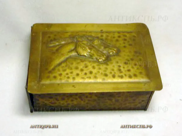 Сигарная коробка старинная "Лошади". Нач. ХХ века. Европа. №13054