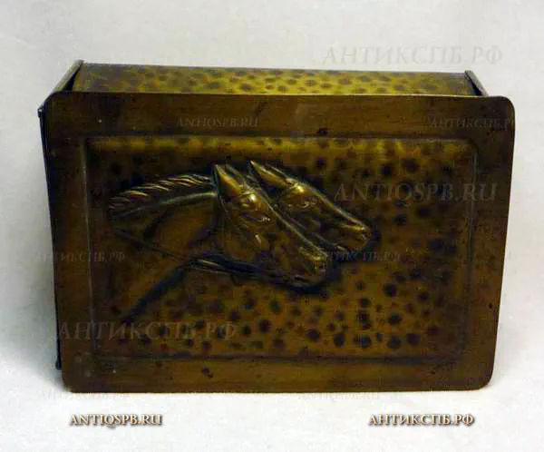 Сигарная коробка старинная "Лошади". Нач. ХХ века. Европа. №13054