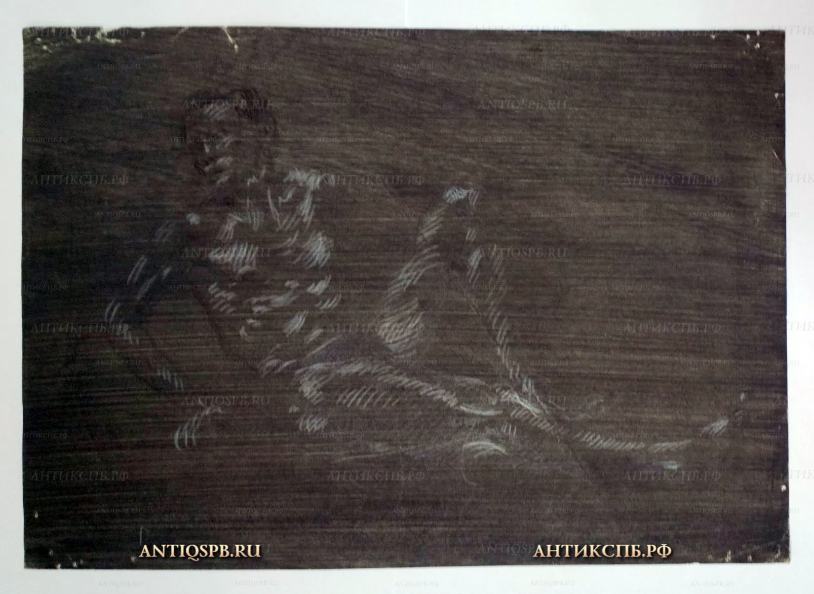 1375. Рисунок "Натурщик". Бумага, карандаш. Поляков А. И. СССР. Вт. пол. ХХ века. 