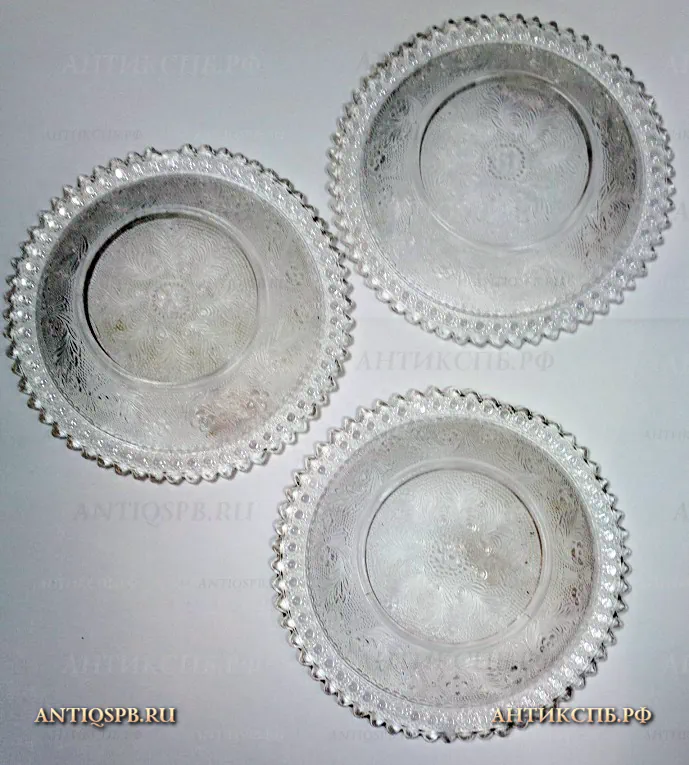 Розетки стеклянные старинные. Перв. пол. ХХ века. №13826