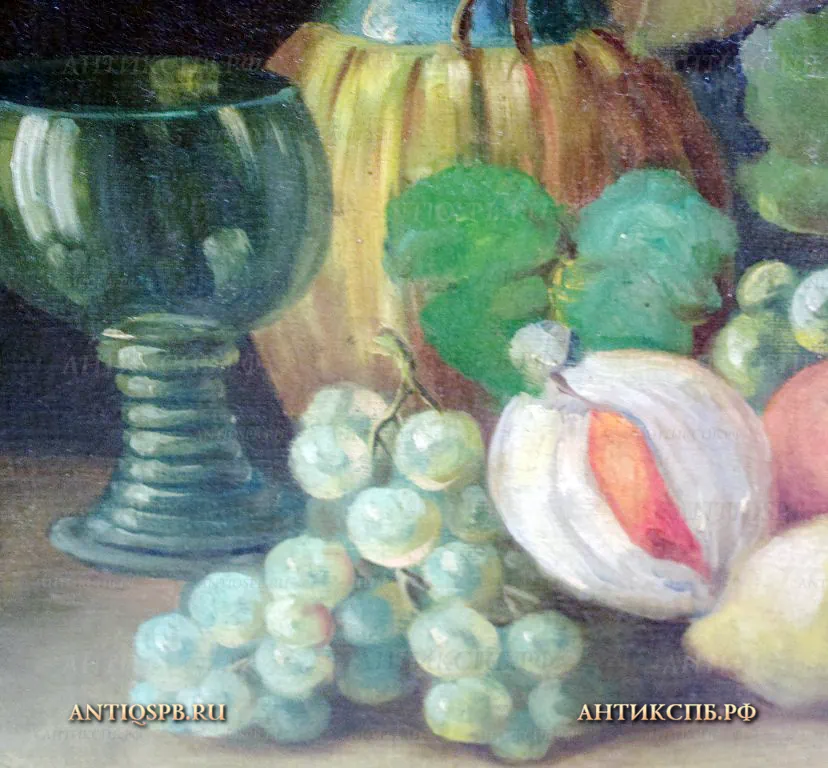 Картина старинная "Натюрморт". Холст, масло. Европа. Начало ХХ века. №15596