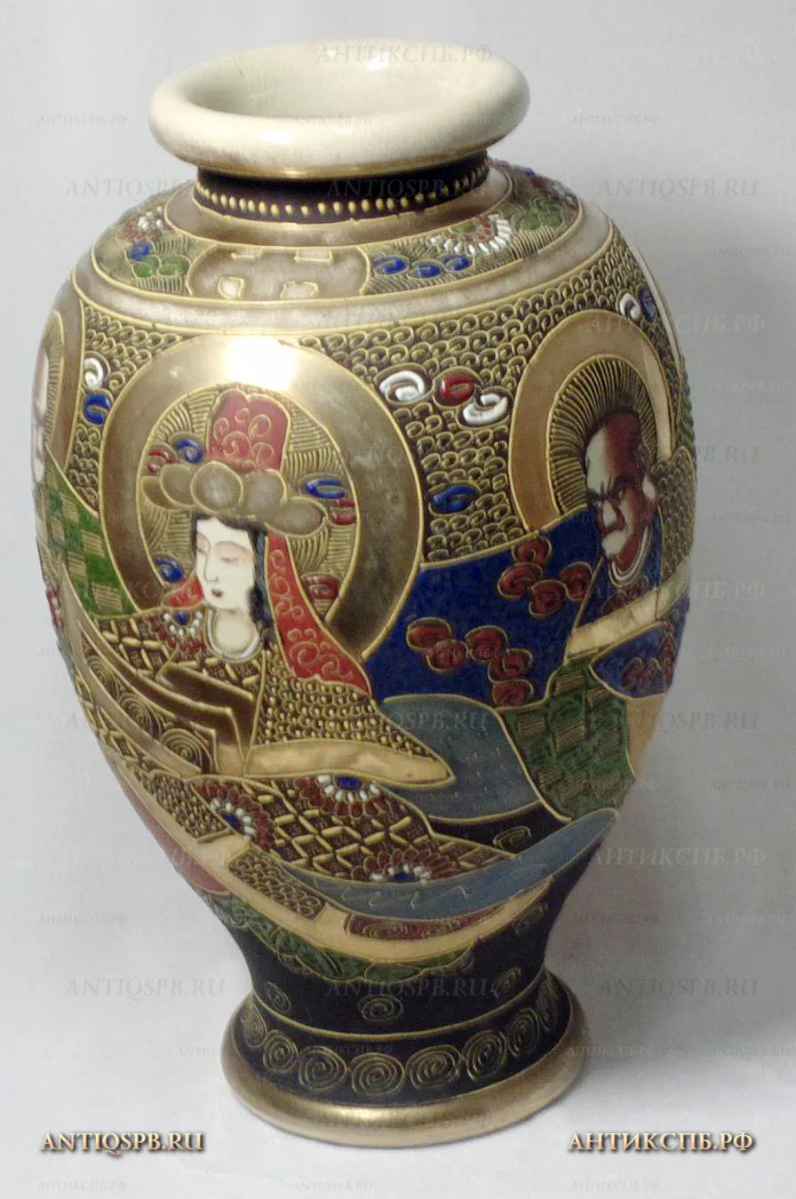 Ваза фаянсовая в японском стиле. Сер. ХХ века. Япония. №16602