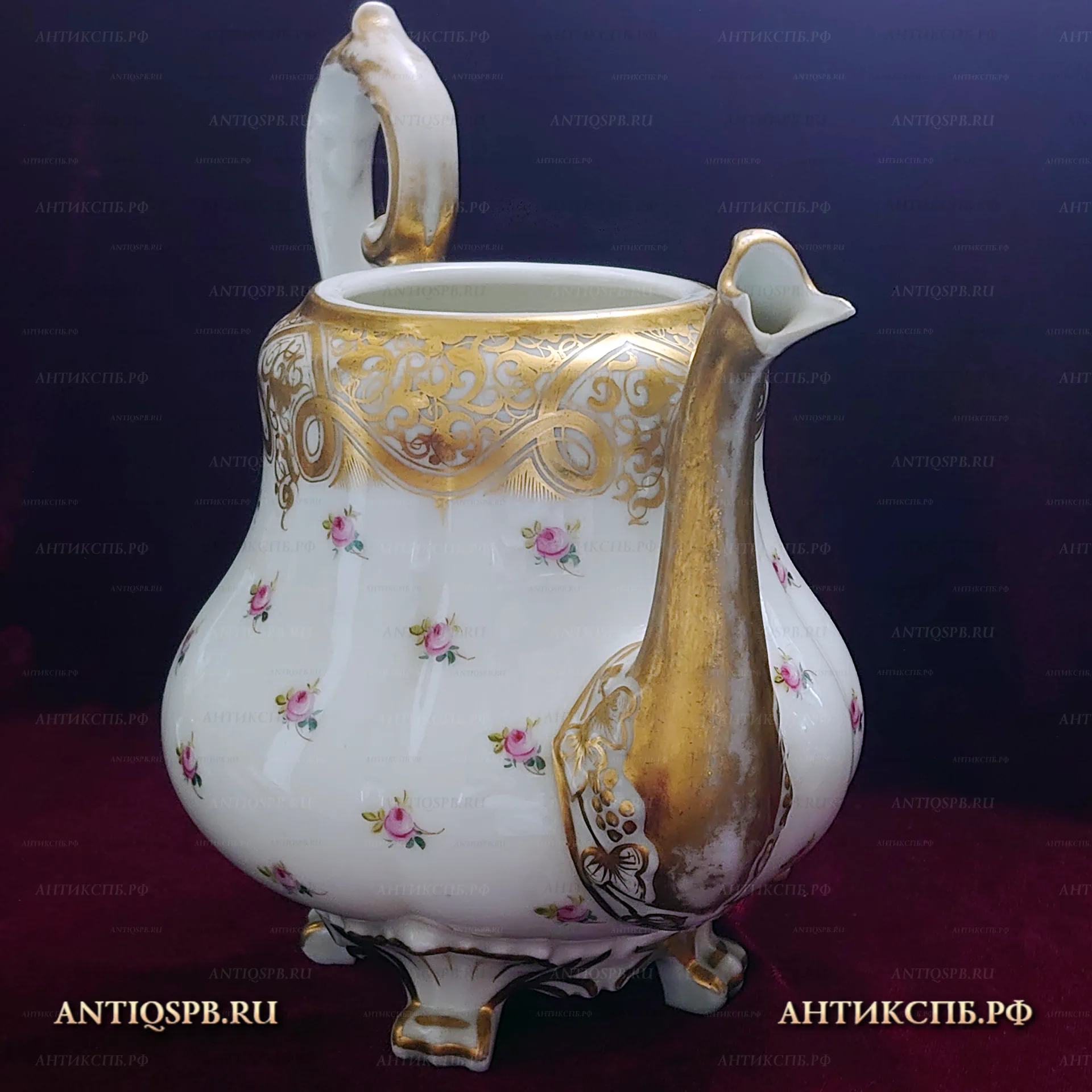 Чайник заварочный фарфоровый антикварный. ХIХ век. Европа. №17083