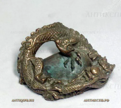 Пепельница бронзовая "Дракон". Китай. Сер. ХХ века. №17130