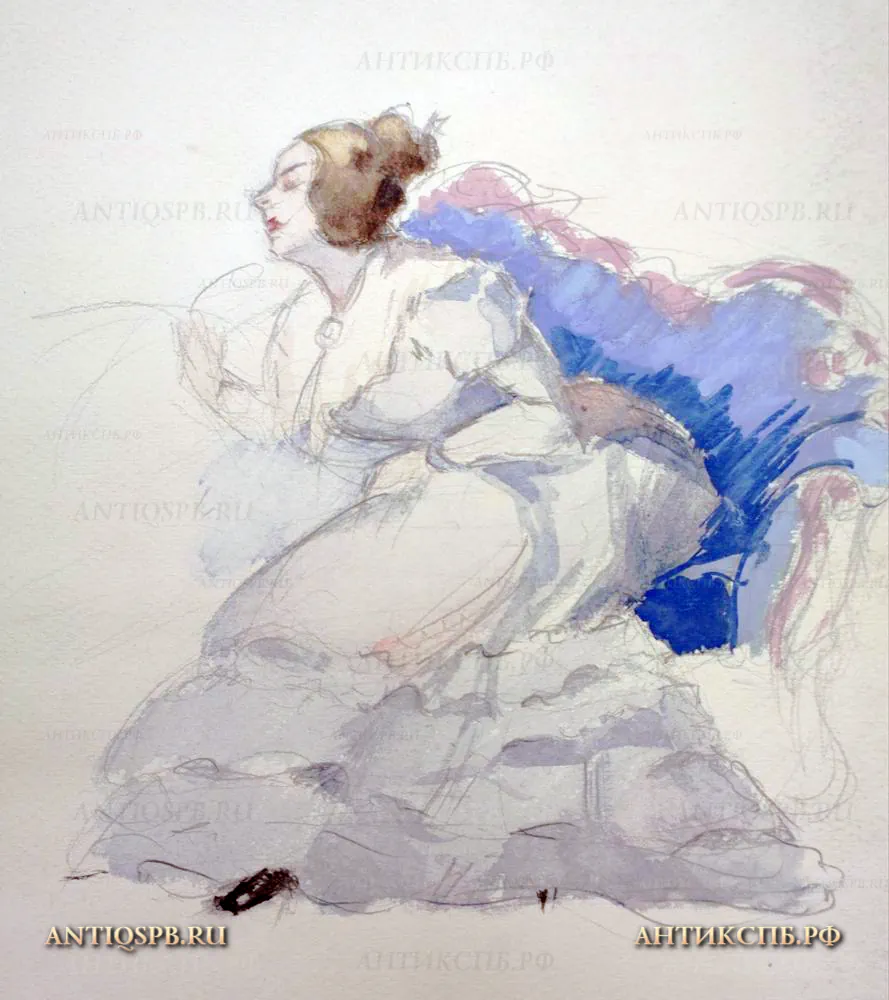 Рисунок "Дама". №17339.3