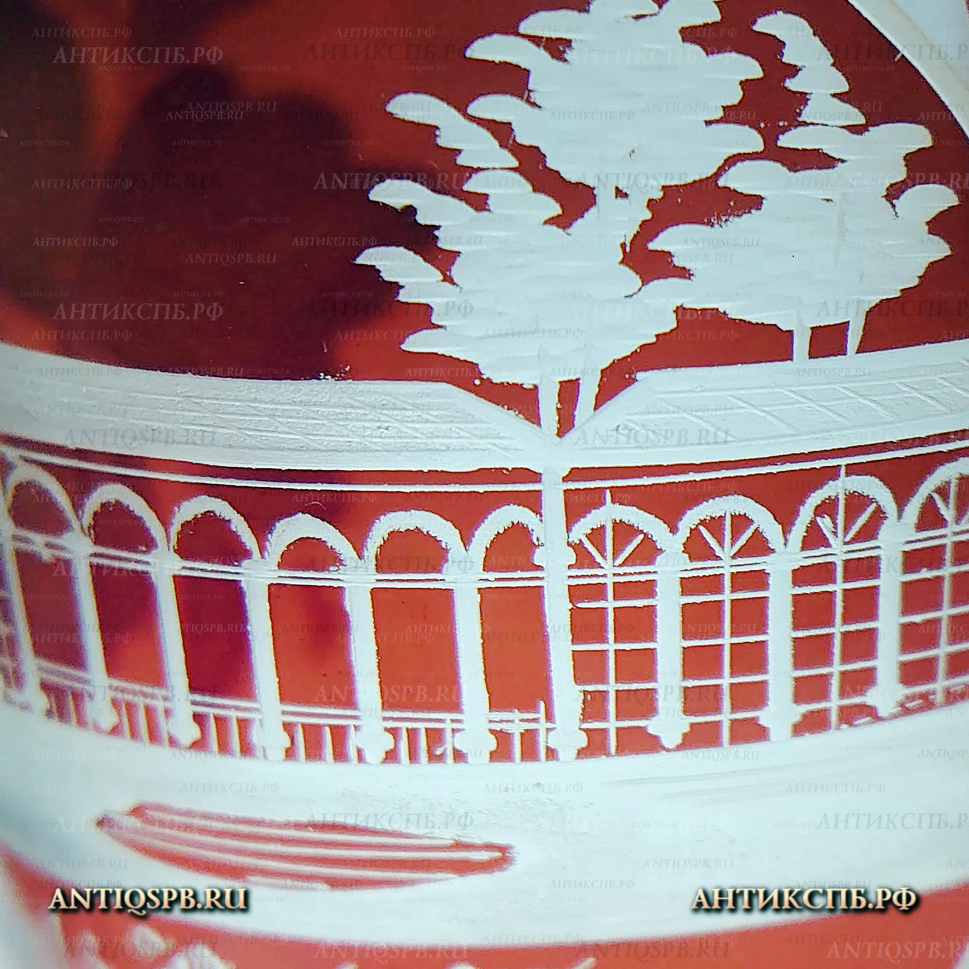 Стакан стеклянный "Kursaal Bad Kissingen" в стиле Biedermeier. Германия. Перв. пол. XX века. №6236