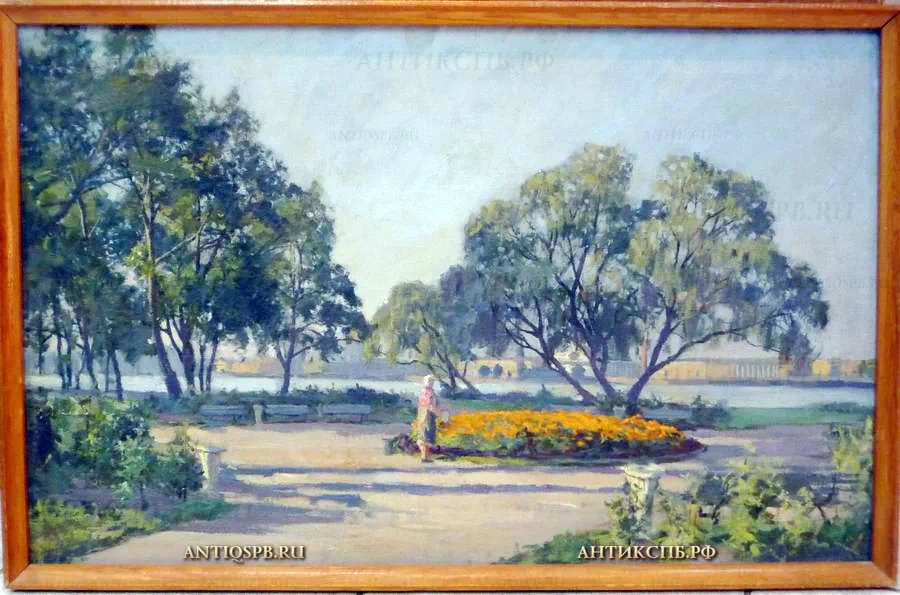 Картина "Клумба с ноготками". Художник: Петров Б.С. №11388